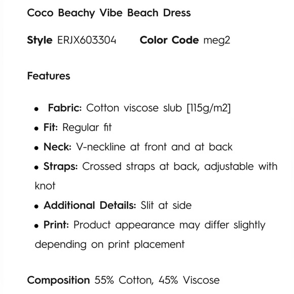 NWT Roxy Coco Beachy Vibe Dress - Picture 8 of 9